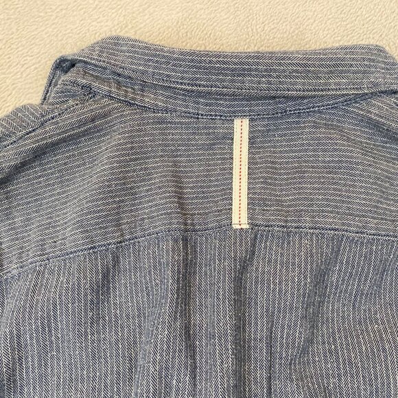 Vans Men's Selvedge Shirt XL Herringbone Button-Up Long-Sleeve Blue - Picture 12 of 12